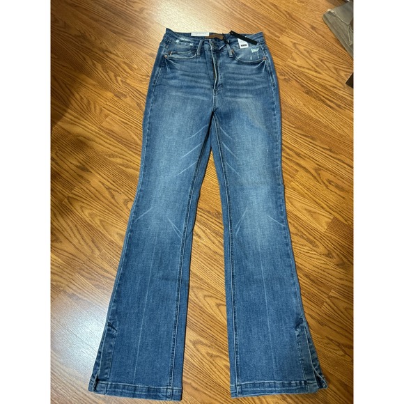 Judy Blue Denim - Judy Blue High Waist Slim Bootcut Jeans Tummy Control Side Slit 9/29 JB88930-MD